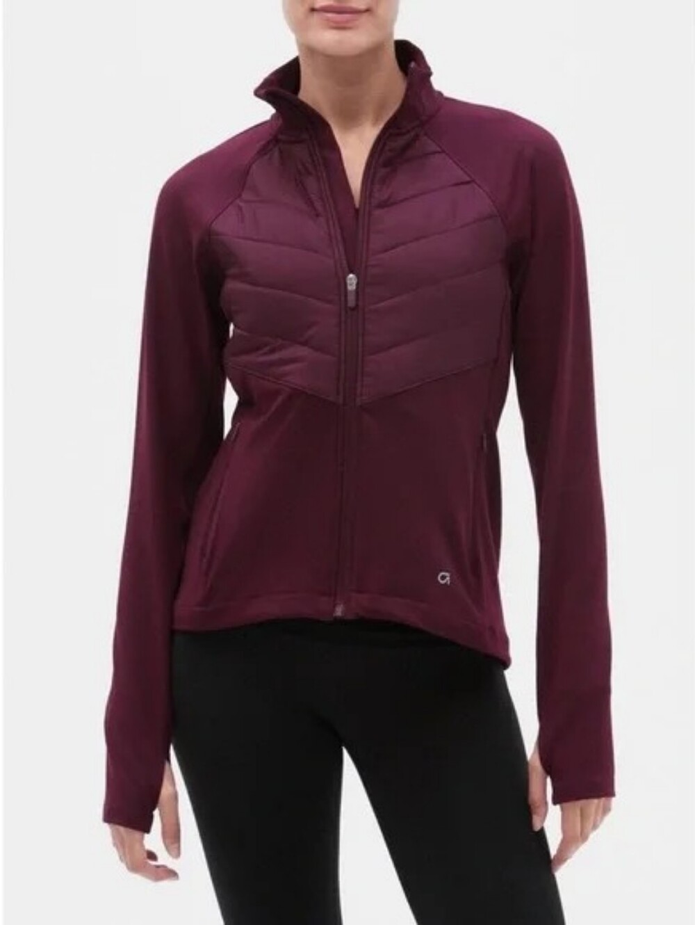 GAP Fit Nordic Jacket In Burgundy/Plum Large Full-Zip Active Jacket Lg